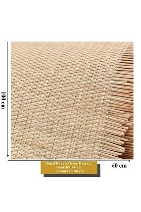 Doğal Bambu Kapalı Örme Sarı Dekoratif Hasır Hazeran 60 Cm MH04.60