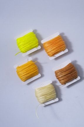 10 Metre 5 Renk 1mm Mumlu Ip (toplam 50 Metre) Sarı Renkler Kolye Takı Tasarım Tesbih Bileklik Ipi ehs10m18