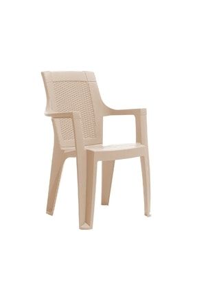 4 Adet Gardelia Elegance Rattan Plastik Koltuk Bahçe Sandalye Cappucino Bej G002