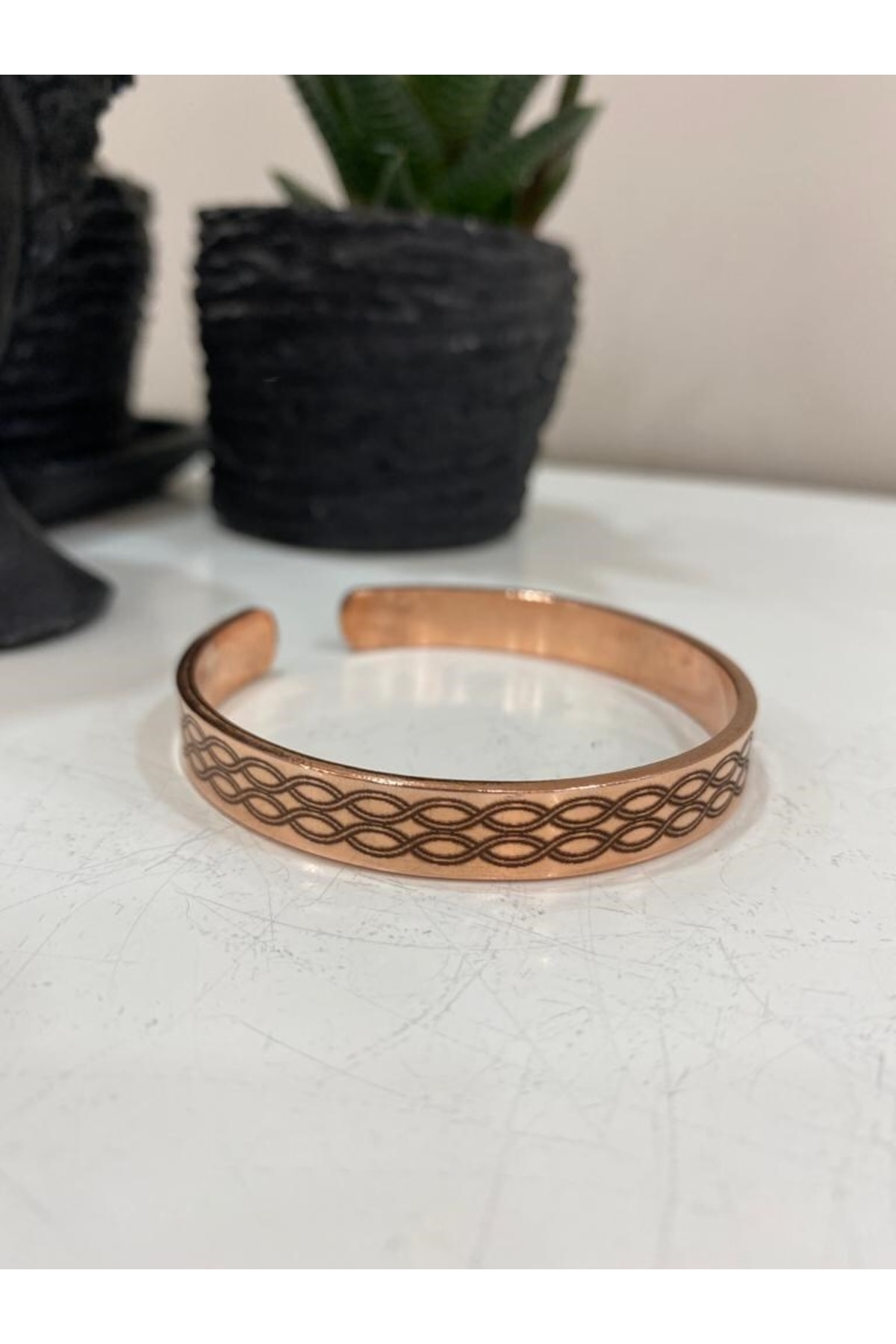 Saf Bakır Bileklik -her Bileğe Uygun-geçmeli-unisex-