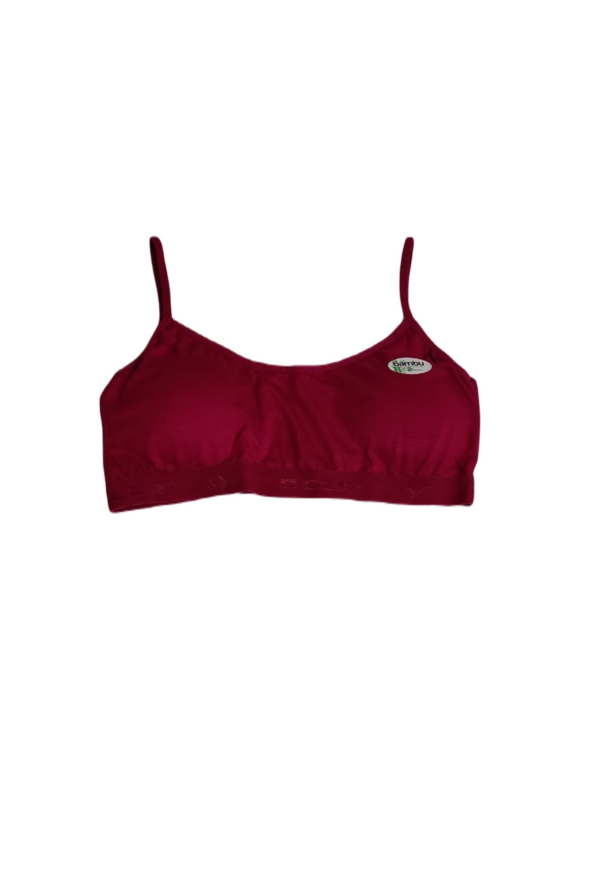 Ince Ip Askılı Lüx Bambu Pedli Bralet Büstiyer Südyen ( Bordo Renk)