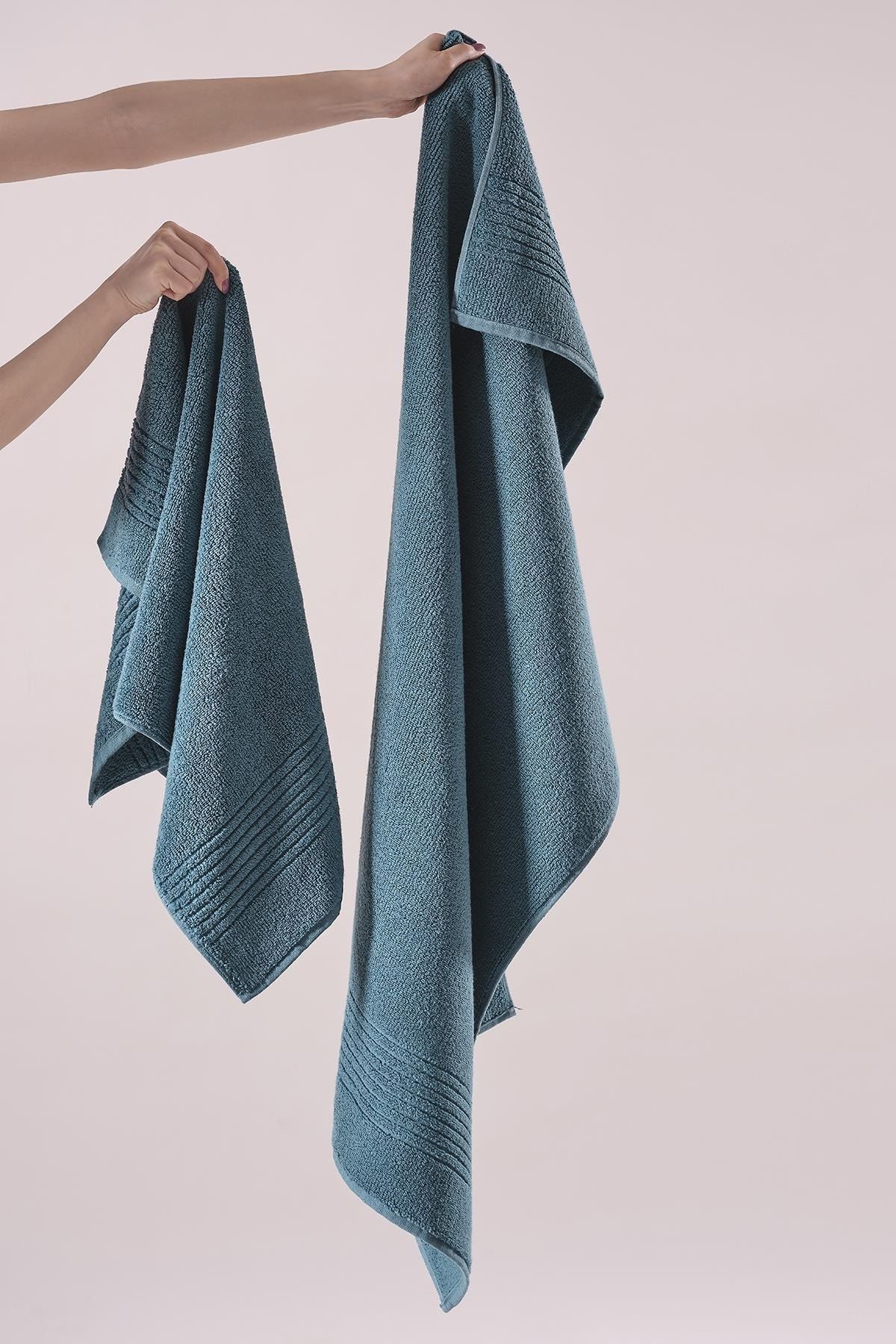 Mariva home Tanya Petrol Mavisi 2.li Banyo Havlu Seti 70x140 -50x90