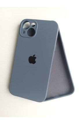 Iphone 13 Uyumlu Jean Blue Kamera Korumalı Lansman Içi Kadife Silikon Logolu Kılıf MORE18