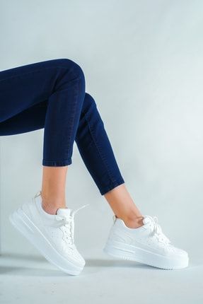 Kadın Düz Beyaz Sneaker TERİSTRE1
