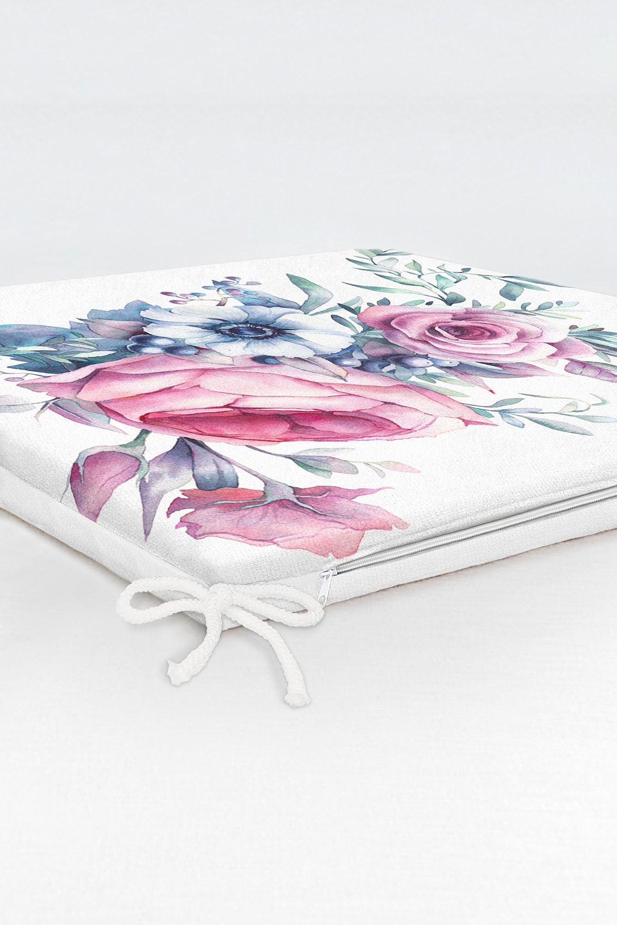 Realhomes-Special Design Flower Patterned Digital Printed Zippered Chair Cushion 6