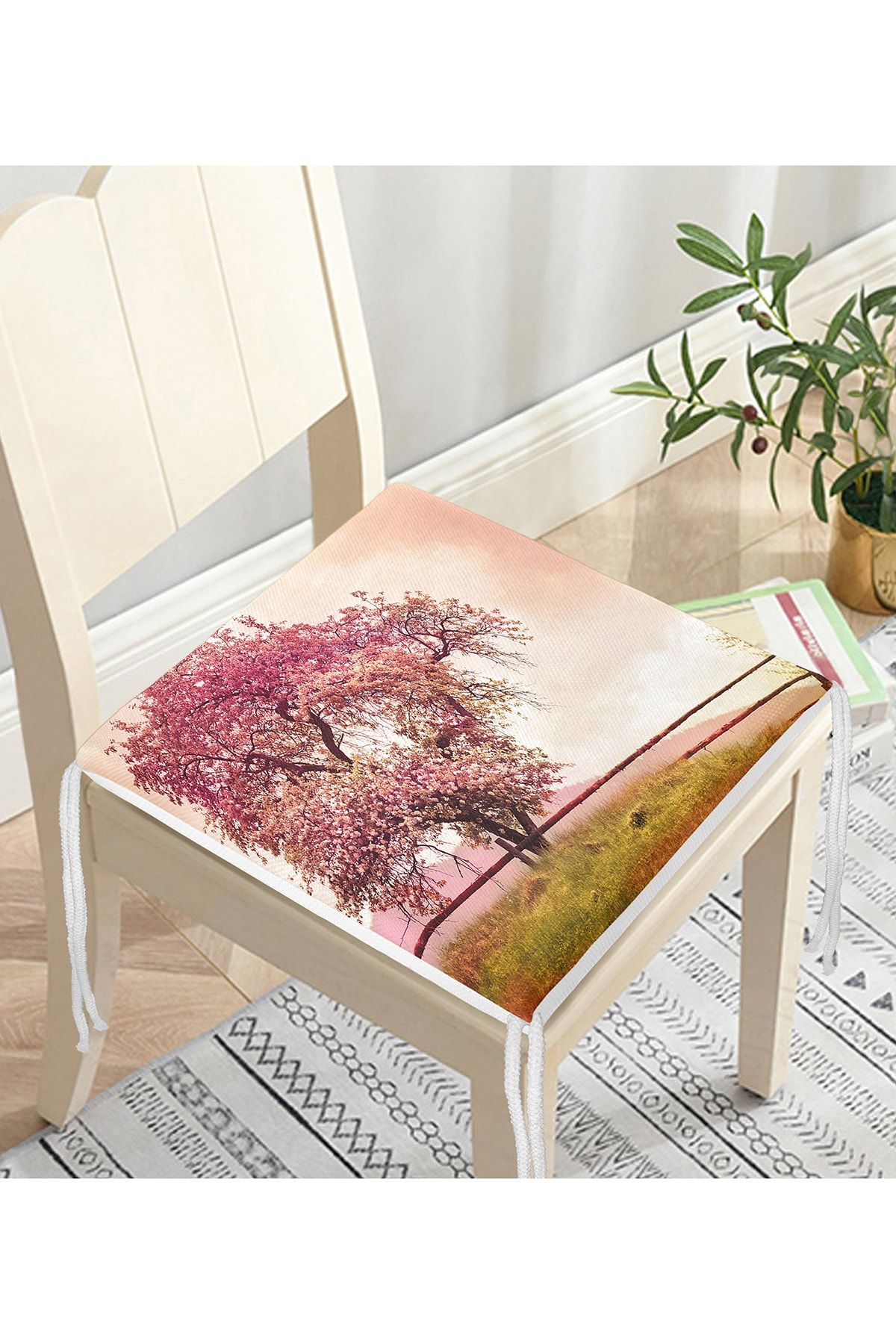 Realhomes-Landscape Pattern Digital Printed Zippered Chair Cushion 3