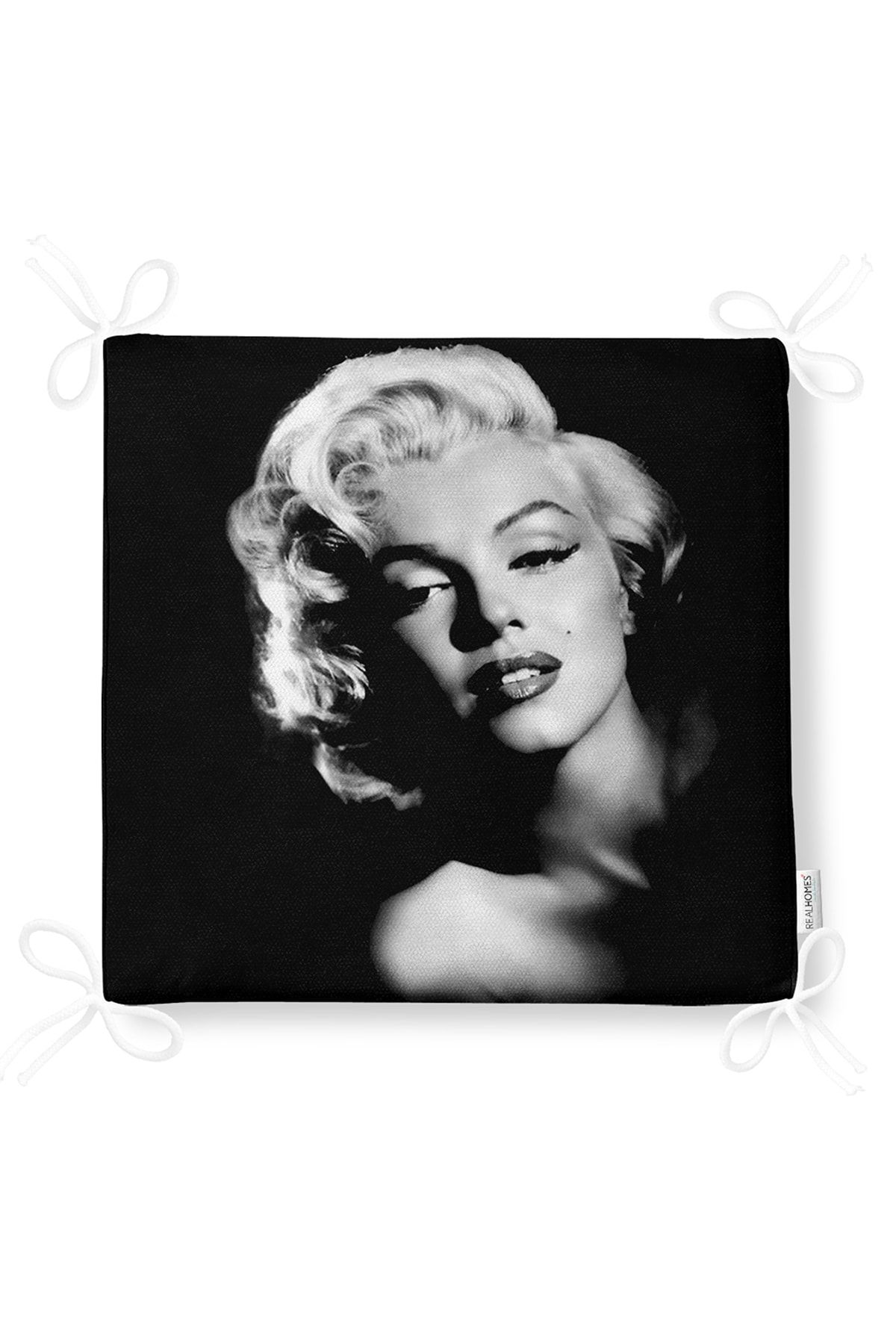 Realhomes-Marilyn Monroe Illustrated Digital Printed Zippered Chair Cushion 5