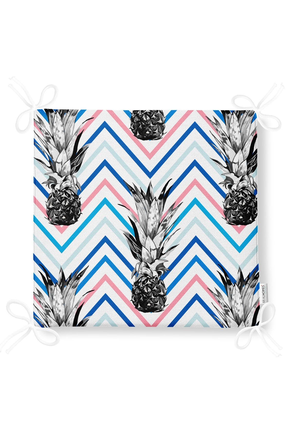 Realhomes-Pineapples on Zigzag Floor Zippered Chair Cushion 5