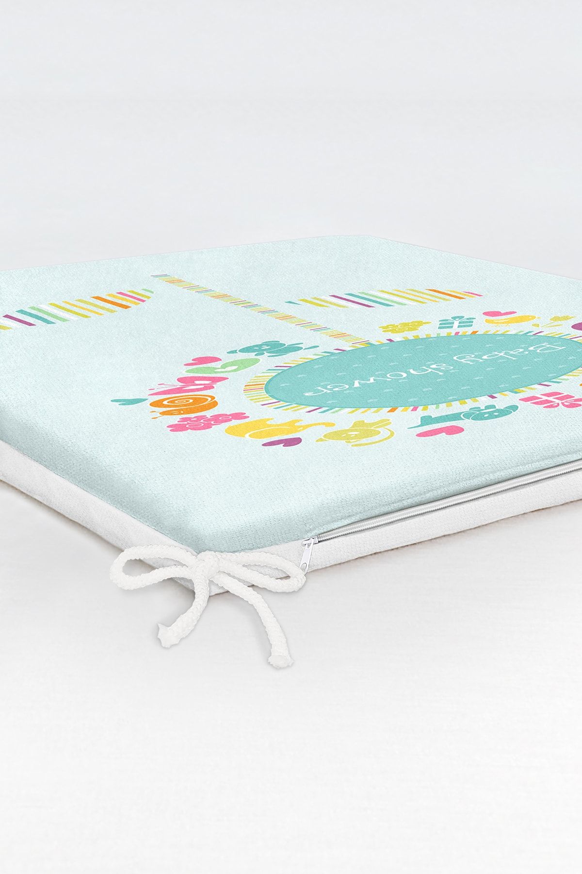 Realhomes-Baby Shower Written Special Designed Digital Printed Children's Room Zippered Chair Cushion 6