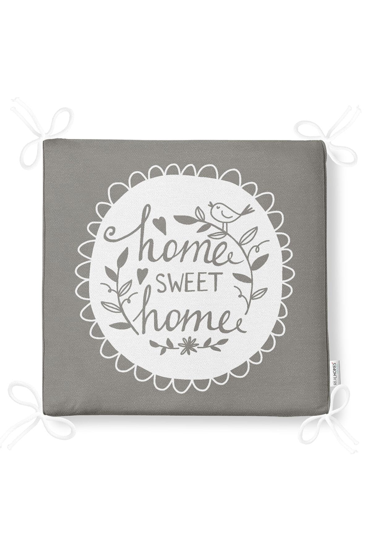 Realhomes-Home Sweet Home Digital Printed Zippered Chair Cushion 5