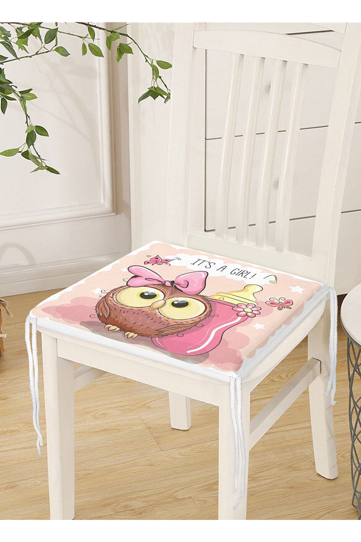 Realhomes-Cute Owl Digital Printed Zippered Chair Cushion 4