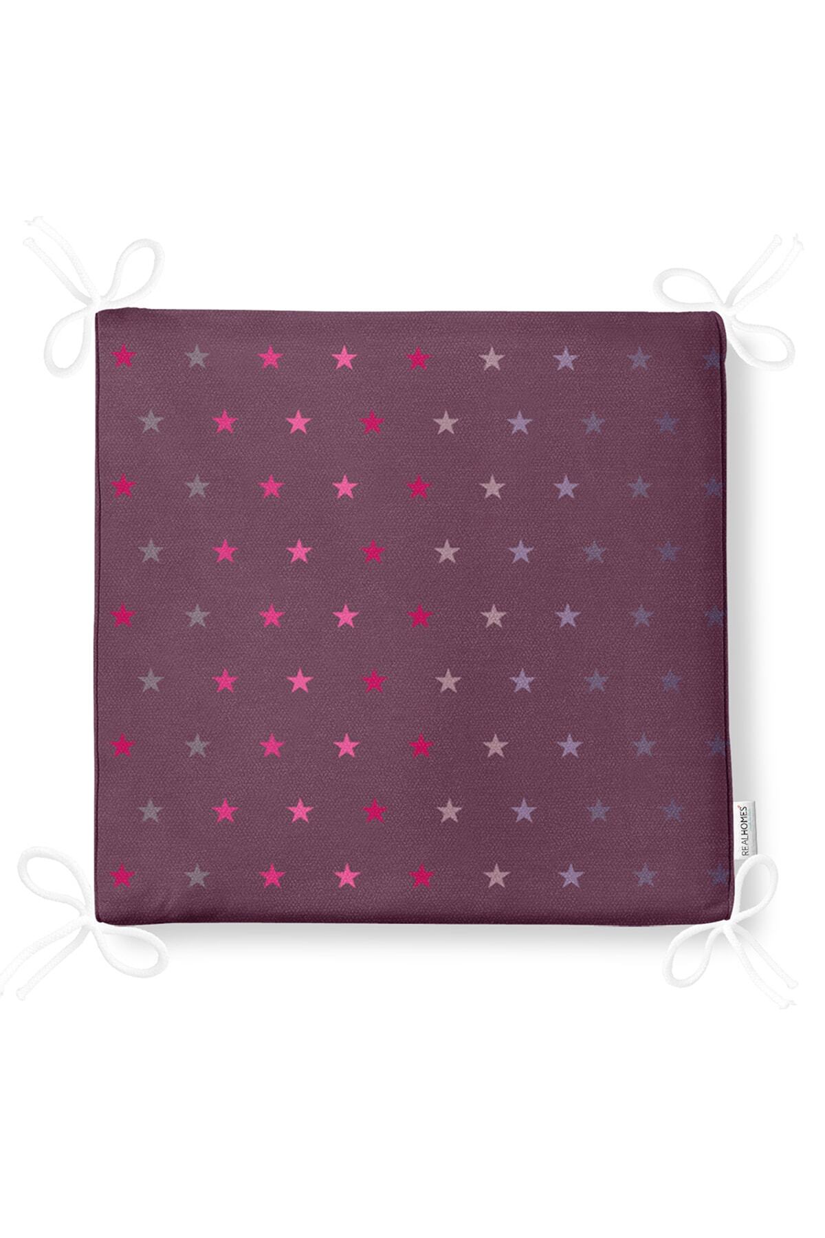 Realhomes-Modern Star Patterned Digital Printed Modern Zippered Chair Cushion 5