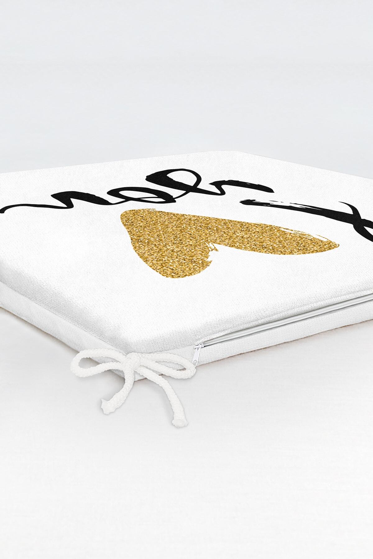 Realhomes-Digital Printed Modern Zippered Chair Cushion with I Love You Written 6