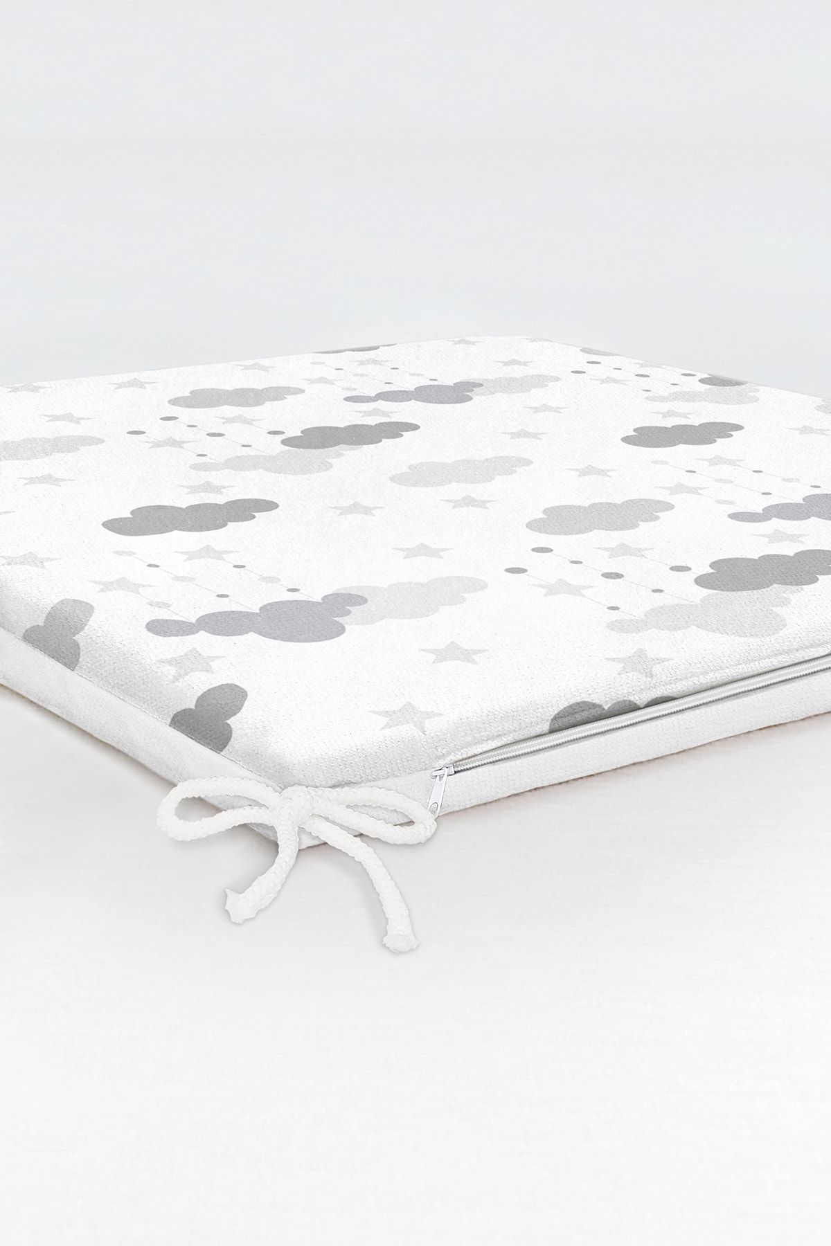 Realhomes-Gray Cloud Patterned Digital Printed Special Design Modern Zippered Chair Cushion 6
