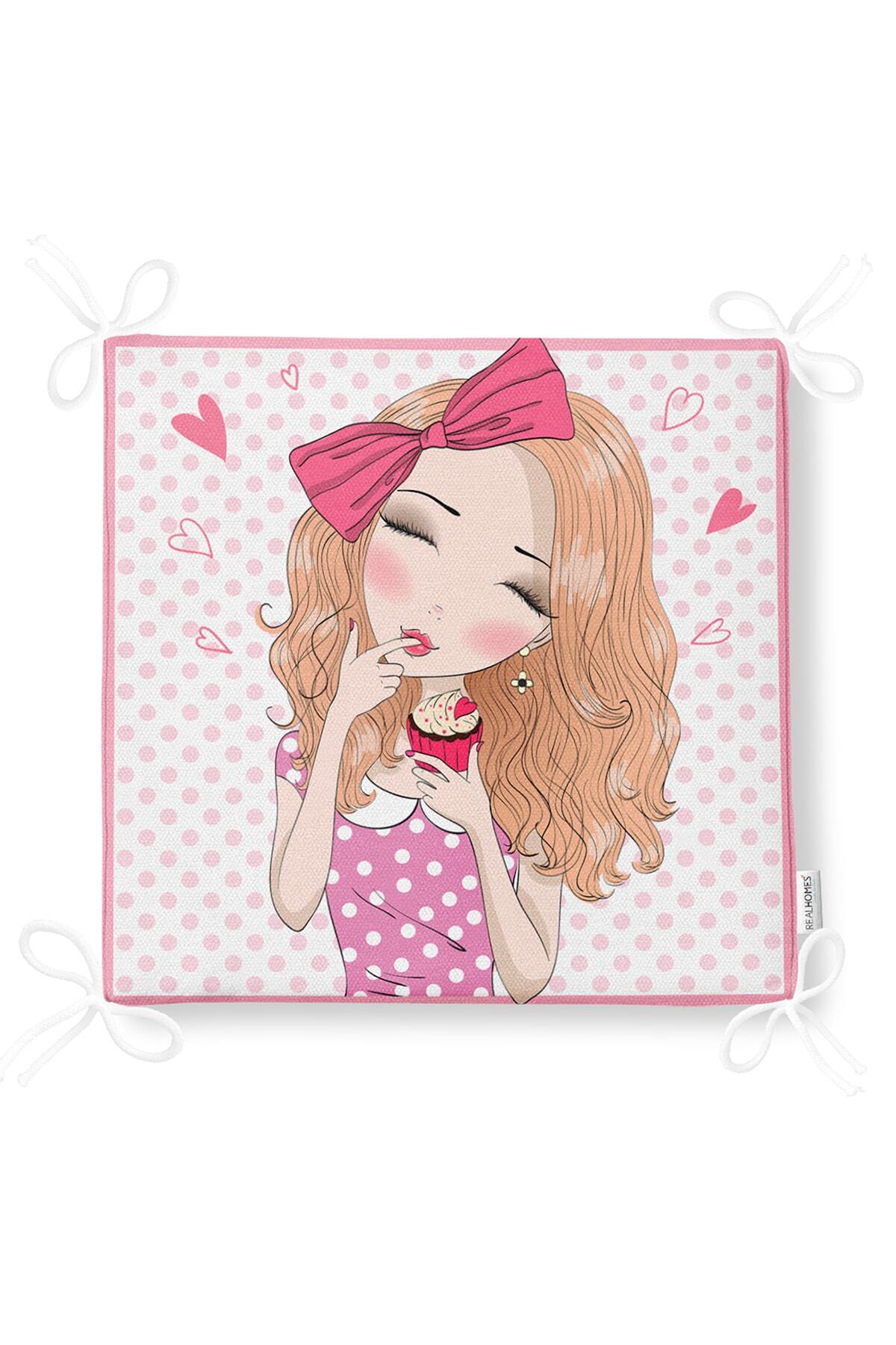 Realhomes-Fashion Girl Digital Printed Modern Zippered Chair Cushion 5