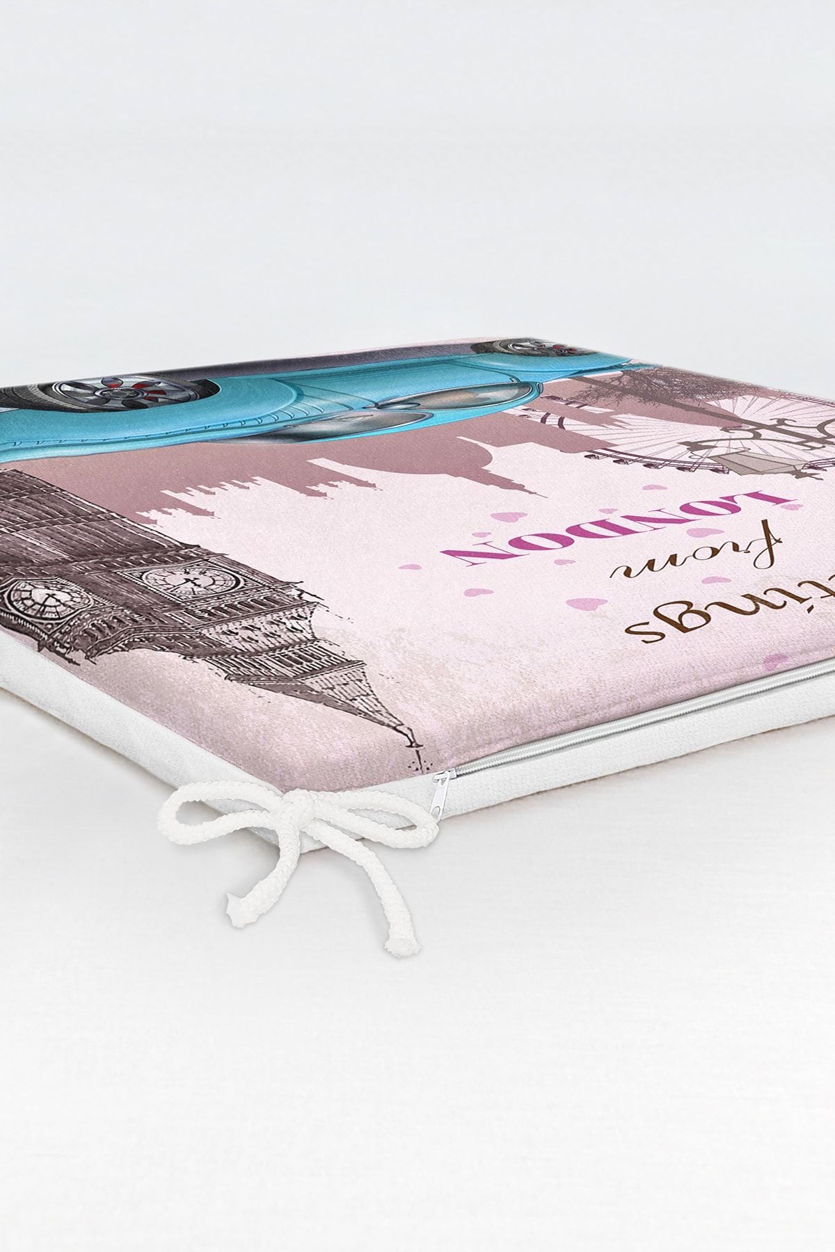 Realhomes-London Car Digital Printed Zippered Chair Cushion 6