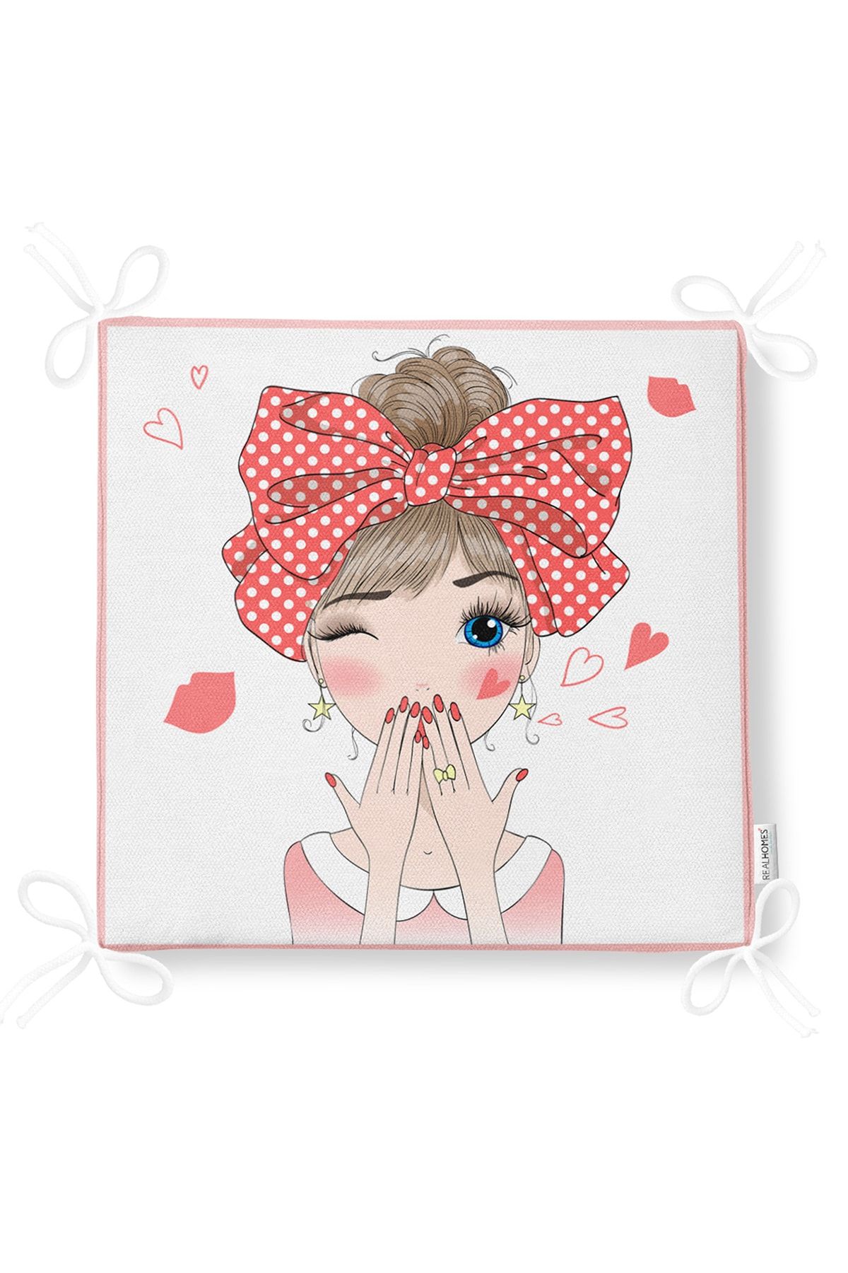 Realhomes-Fashion Girl Digital Printed Modern Zippered Chair Cushion 5