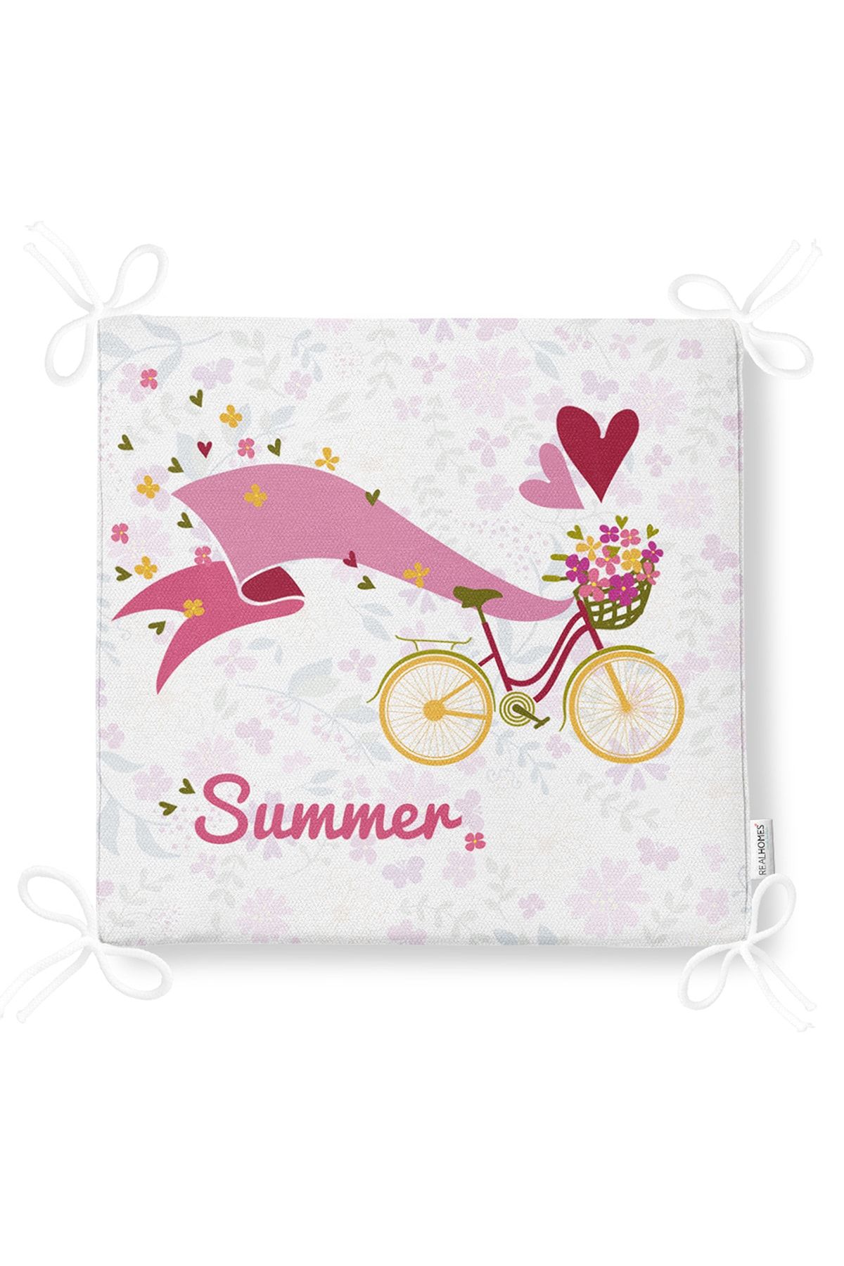 Realhomes-Modern Bicycle Patterned Digital Printed Zippered Chair Cushion 5