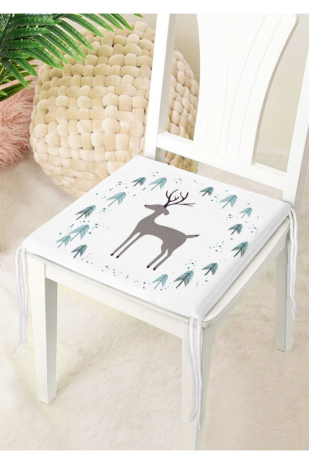 Realhomes-Modern Deer Themed Digital Printed Zippered Chair Cushion 4
