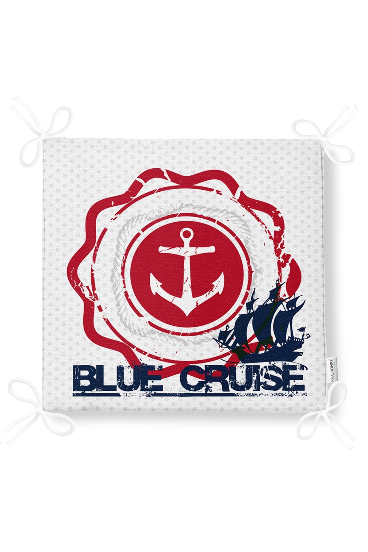 Realhomes-Anchor Pattern Digital Printed Zippered Chair Cushion 5