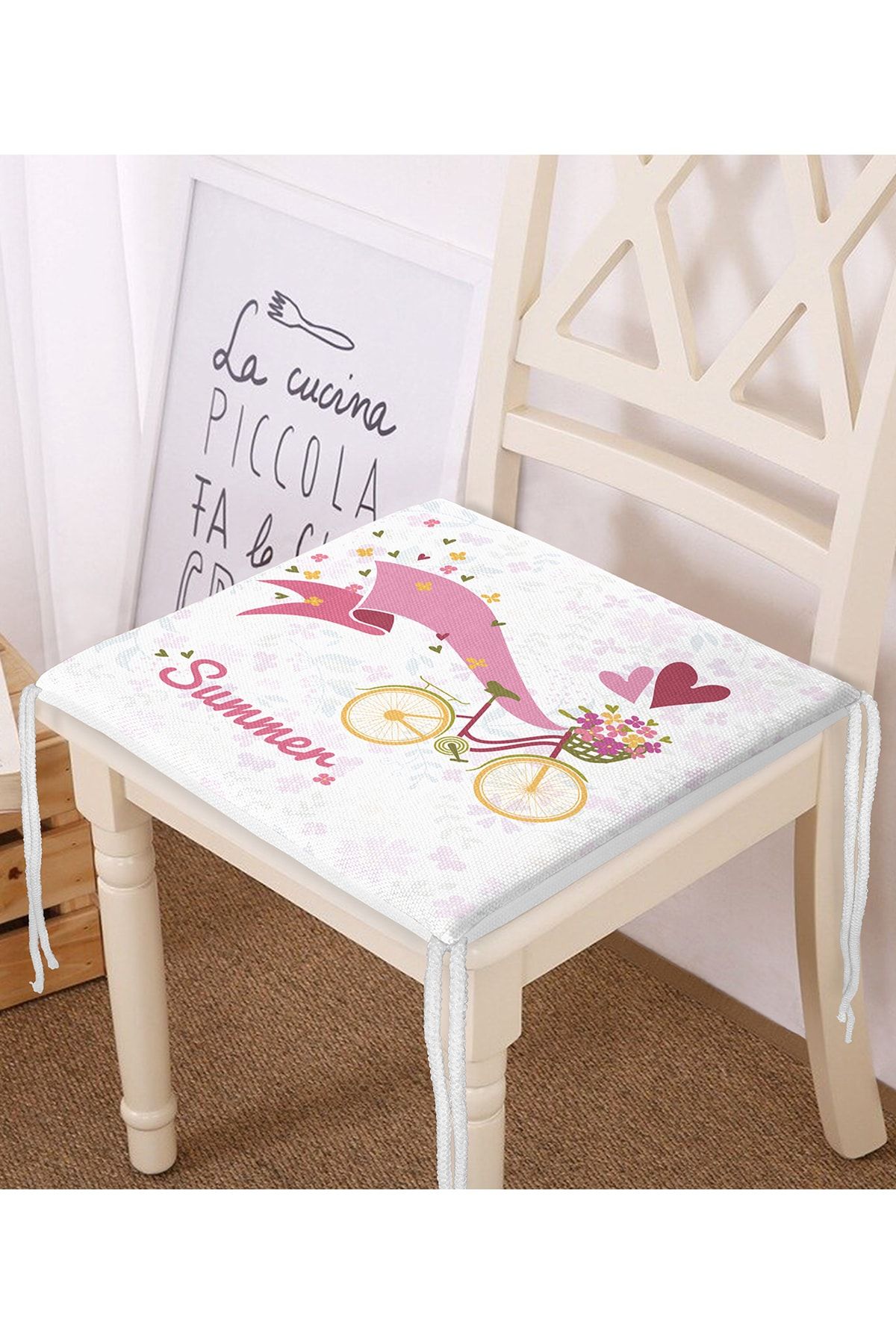 Realhomes-Modern Bicycle Patterned Digital Printed Zippered Chair Cushion 1