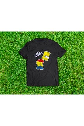 Bart Simpson Baskılı Siyah T-shirt BrtSmpSyh