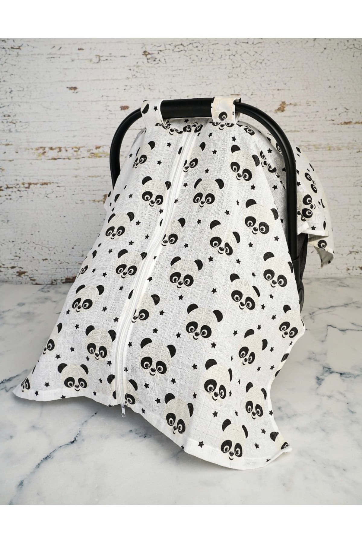 JUNİPERUS Panda Müslin Puset Örtüsü Fermuarlı fotoğrafı 2 (önizleme)