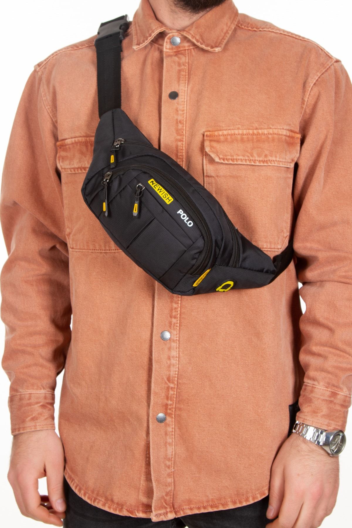 Unisex Impertex Kumaş Usb Çıkışlı Su Geçirmez Omuz Ve Bel Çantası Çapraz Askılı