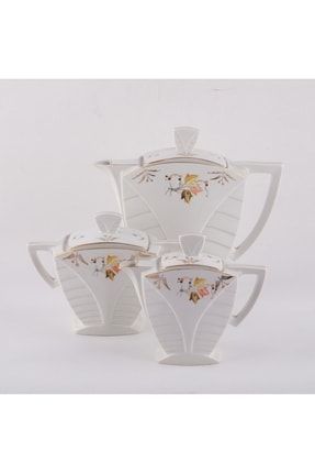 Art Deco Çekya Porselen Pot Sütlük Şekerlik Trio 869400427