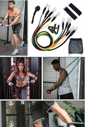 11 'li Yoga Vücut Geliştime Lateks Bandı Çantalı Lastik Spor Egzersiz Alet Fitness Kas Kondisyon Set yt23c