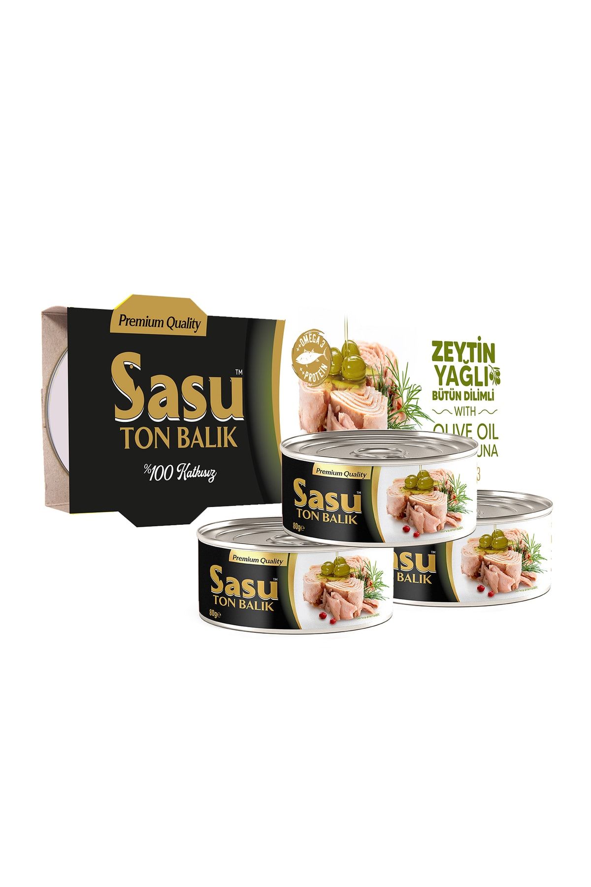 SASU Zeytinyağlı Ton Balığı 12x80g Bütün Dilim
