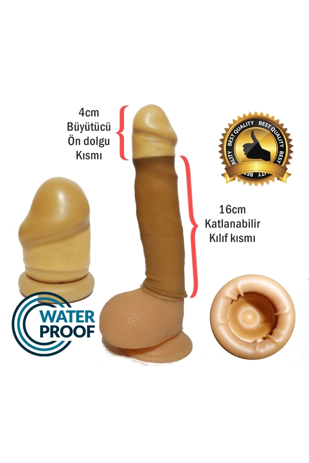 2,3,4 Cm Dolgusu Olan Ten Rengi Penis Kılıfı Modeli 4