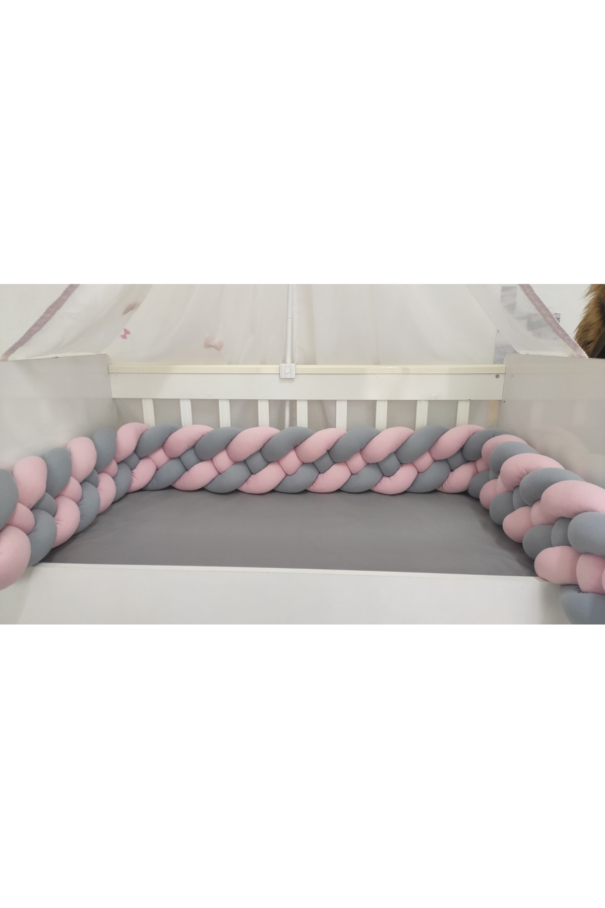 460 Cm 4'lü Örgü Koruma /80x180 Montessori Yatak Koruyucu 3