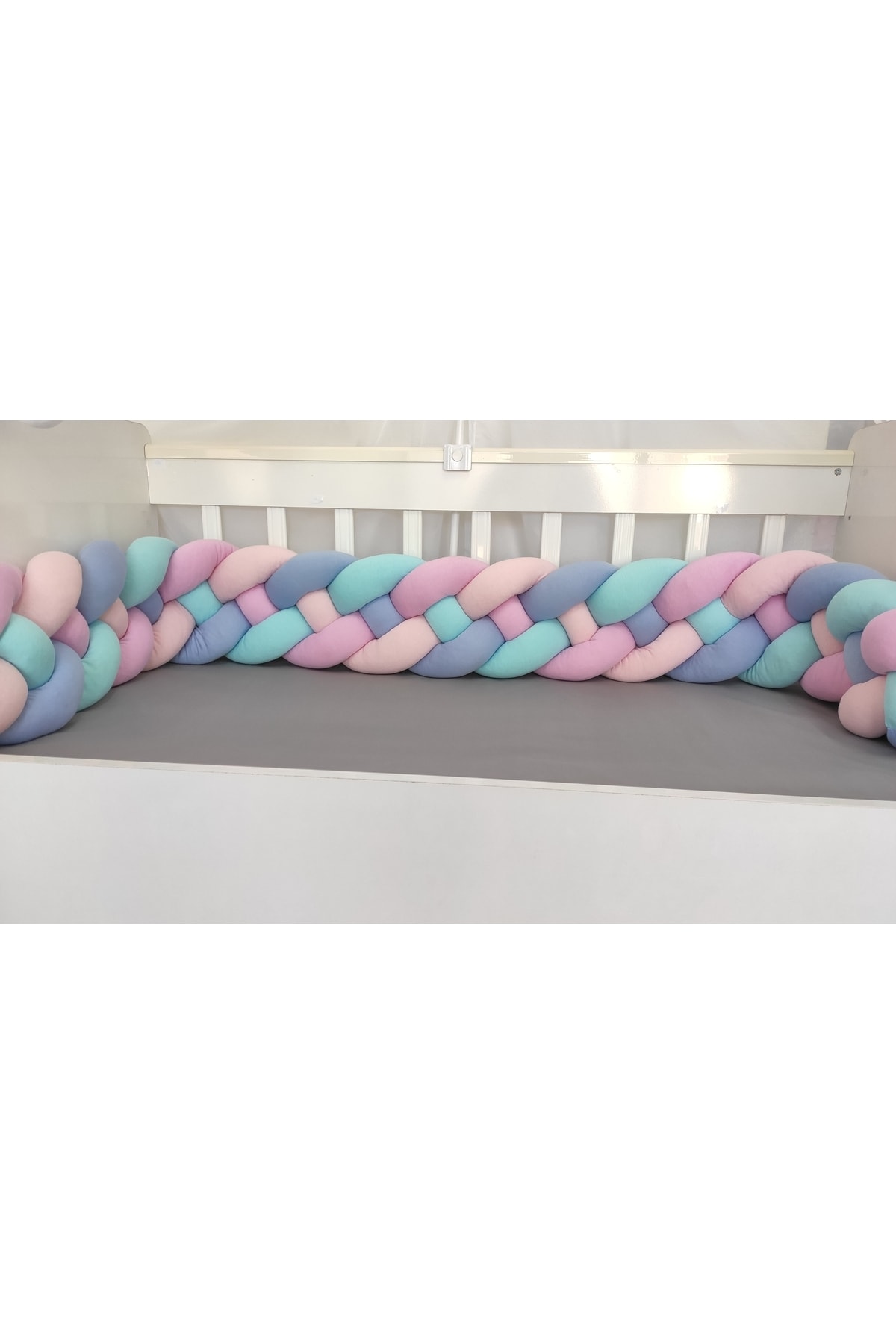 420 Cm 4'lü Örgü Koruma /80x130 Anne Yanı Park Beşik - Yatak Koruyucu 3