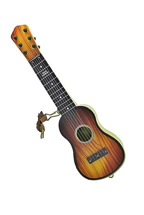 6 Telli Oyuncak Çocuk Gitarı Ispanyol Gitar Tam Hediyelik Ürün Kahverengi 50cm 2 Adet SD09350K2
