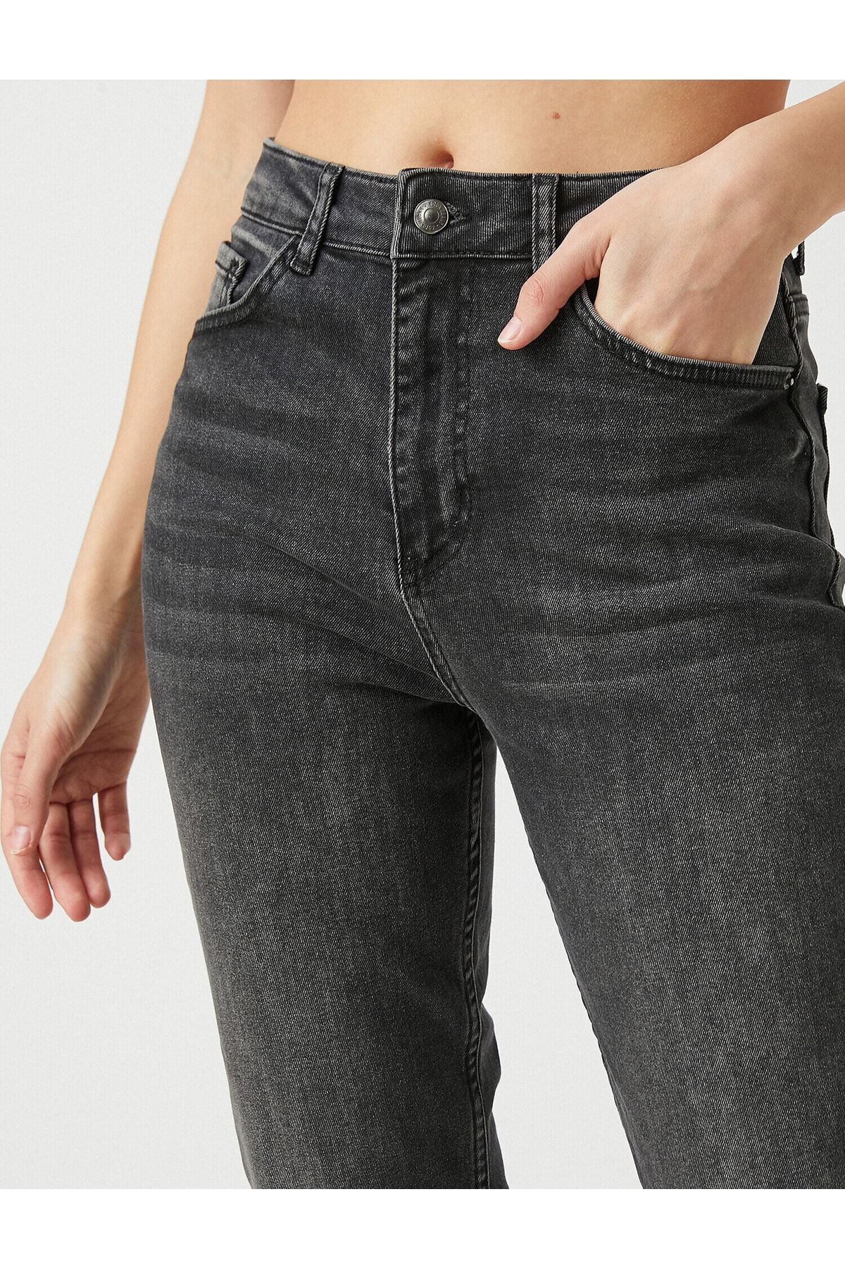 Slim Straight Fit Kot Pantolon Eve Slim Jean