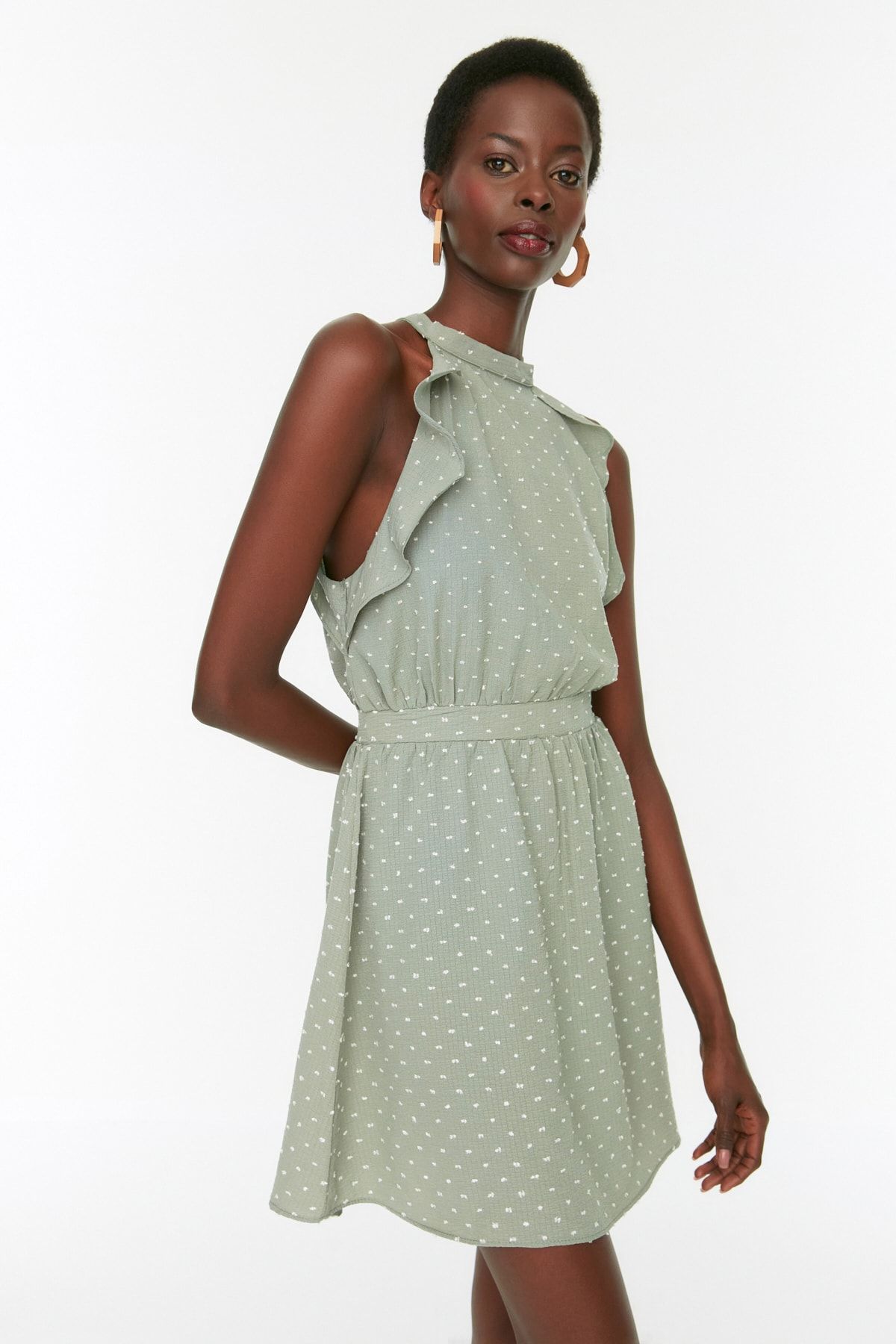 And other stories green polka dot dress online