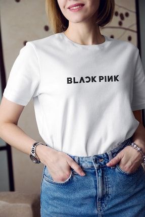 Blackpink K-pop Baskılı Tişört Kadın Sevgiliye Arkadaşa Doğum Günü Hediyesi Pamuklu T-shirt K-K-M47