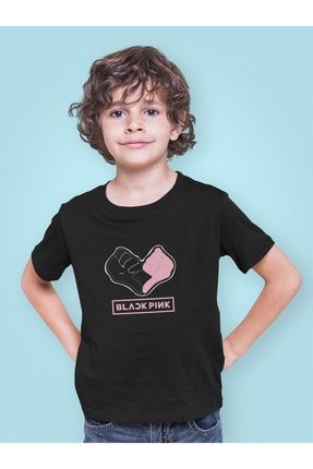 Blackpink K-pop Grup Serisi 11. Baskılı Çocuk Tişört Siyah Unisex Hediye Doğum Günü Hediyesi T-shirt K-C-M64