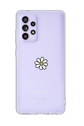 Galaxy A52 Uyumlu Papatya Desenli Premium Şeffaf Silikonlu Telefon Kılıfı papatyasamsa52sef