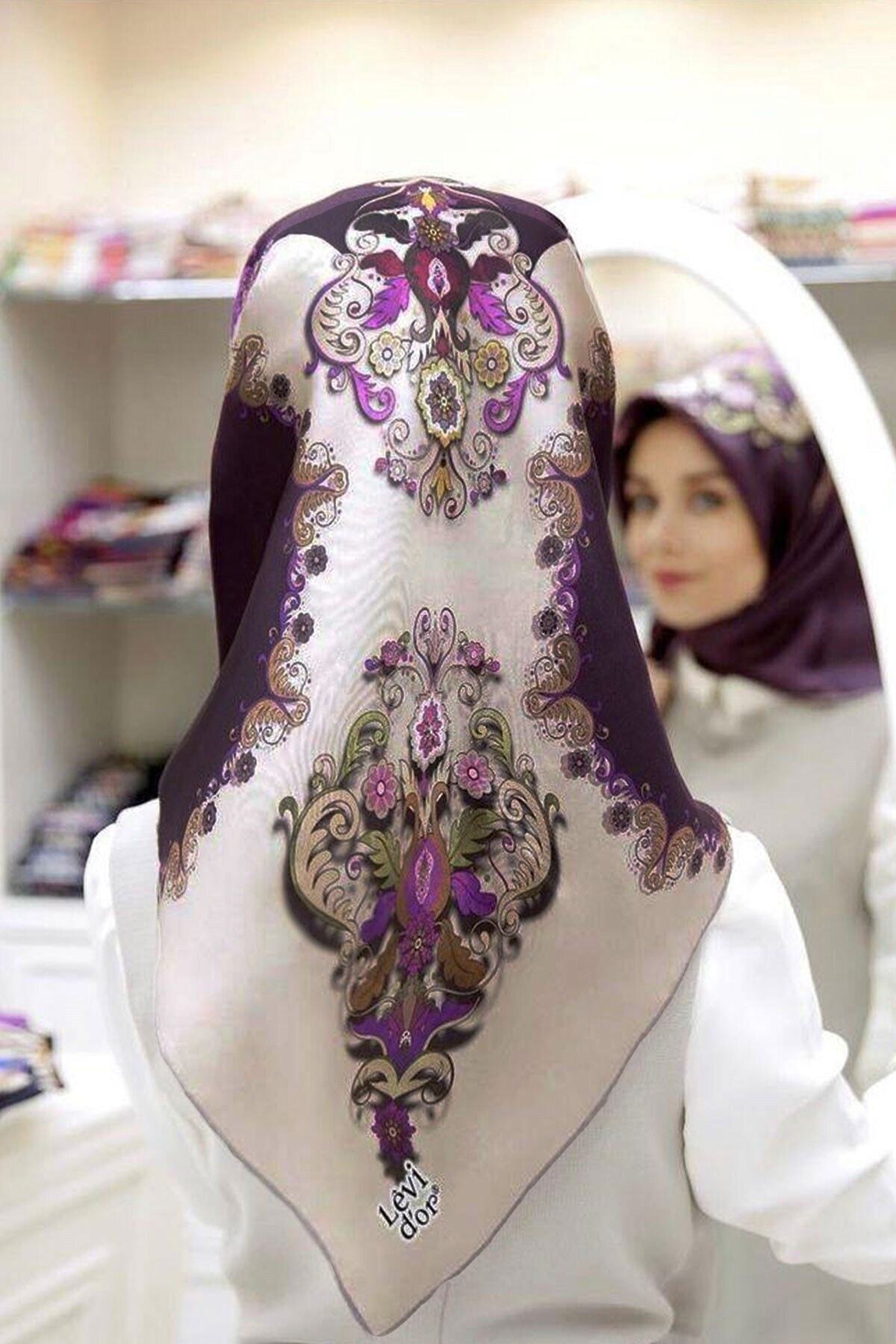 Levidor-New Season Trend Polyester 90x90 Twill (TIVIL) Κασκόλ Μοντέλο Hijab Nağme Product Ldt134-01 1