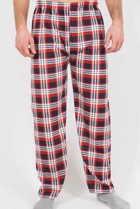 Erkek Pijama Altı Kırmızı Ekoseli Pamuk Erkek Pijama Alt ZGRMAlt