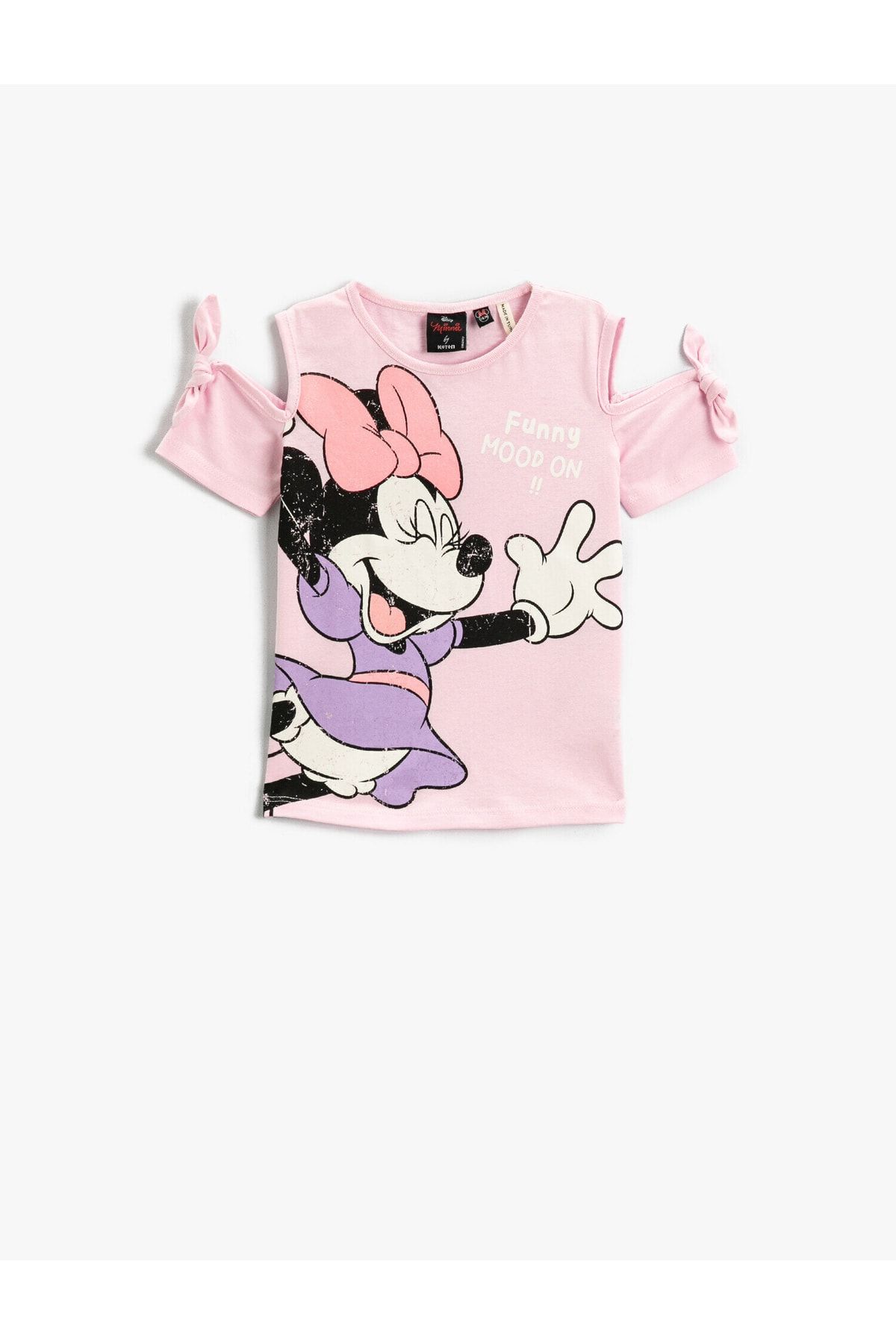 Koton تی شرت نخی با جزئیات شانه دارای مجوز Minnie Mouse