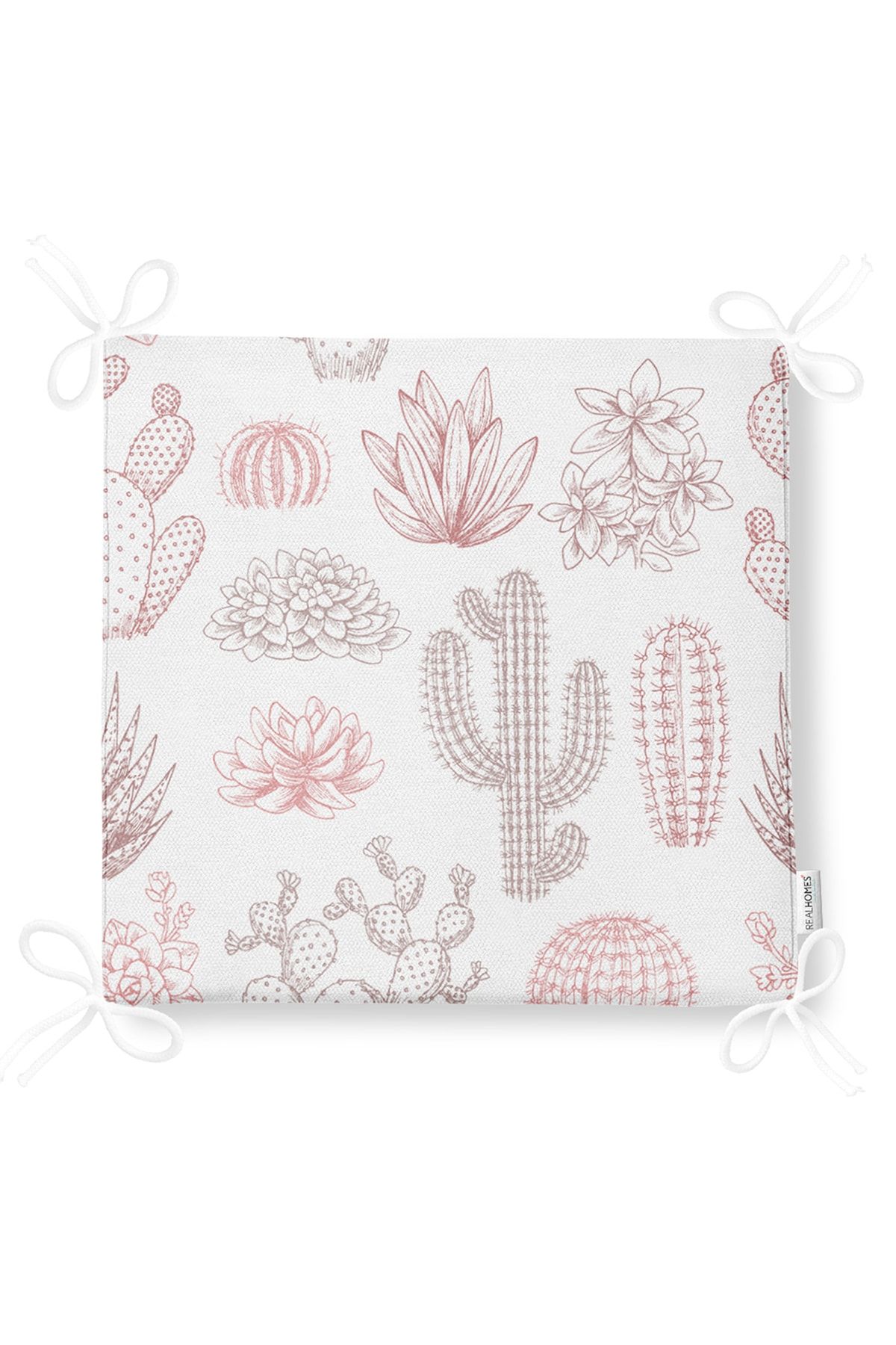 Realhomes-Desert Plant Patterned Digital Printed Zippered Chair Cushion 5