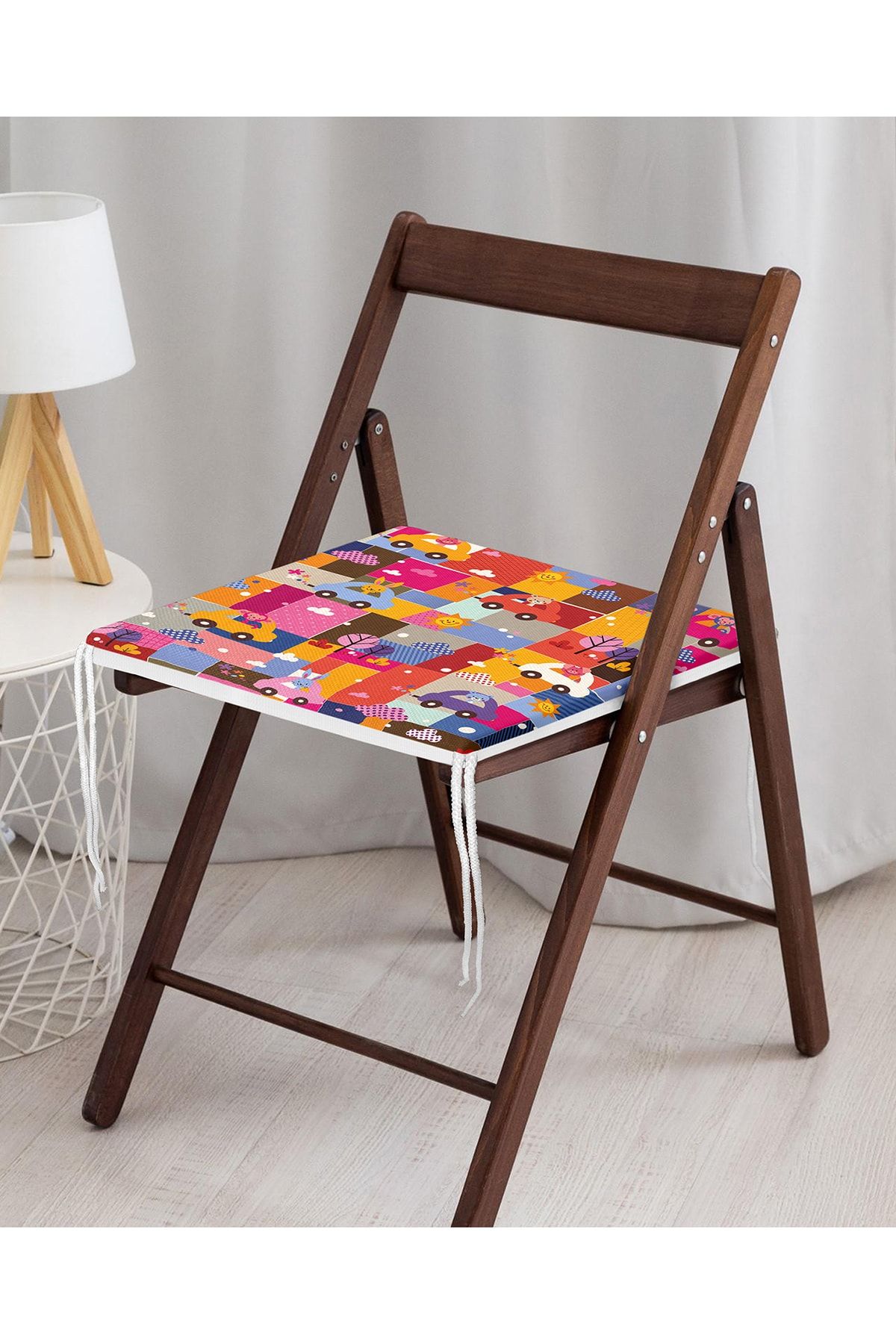 Realhomes-Colorful Car Driving Animals Figured Flower Motif Modern Zippered Chair Cushion 3