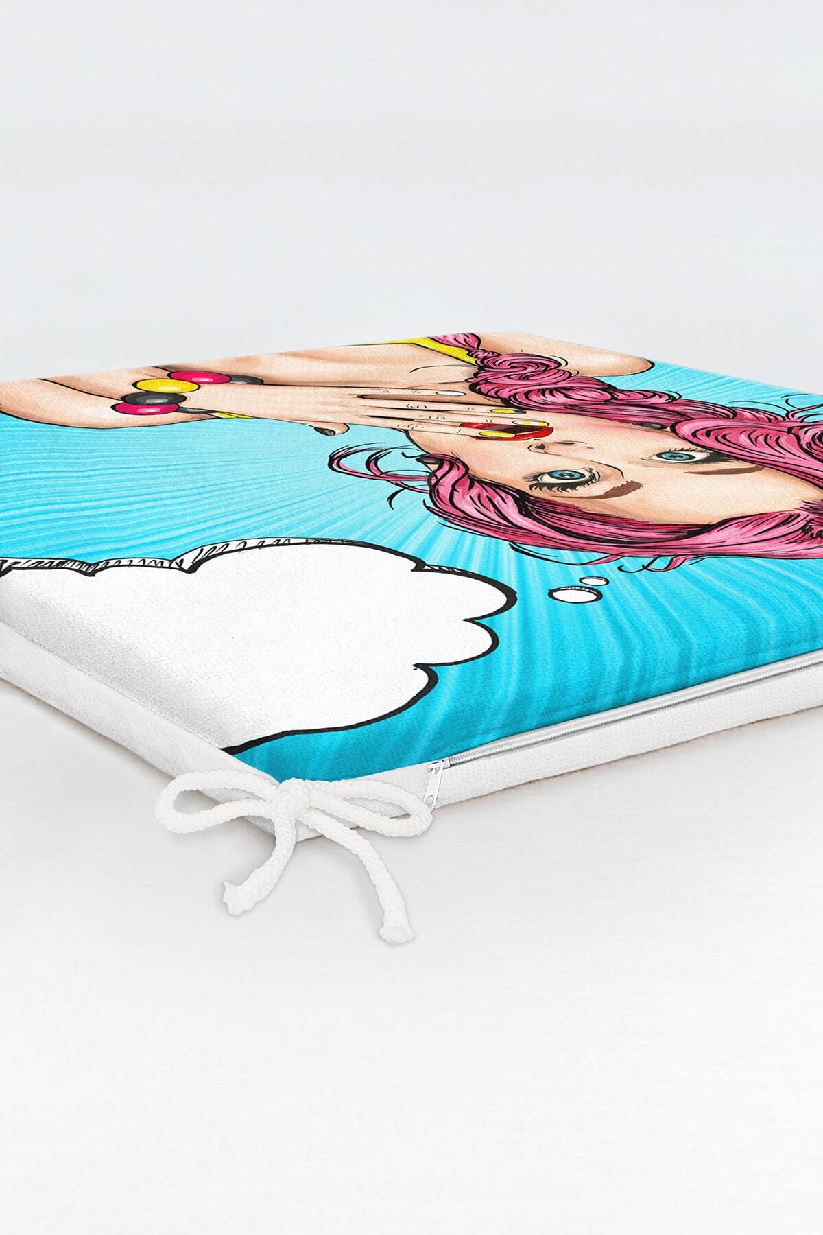 Realhomes-Pernă pentru scaun cu fermoar, cu model pop art 6