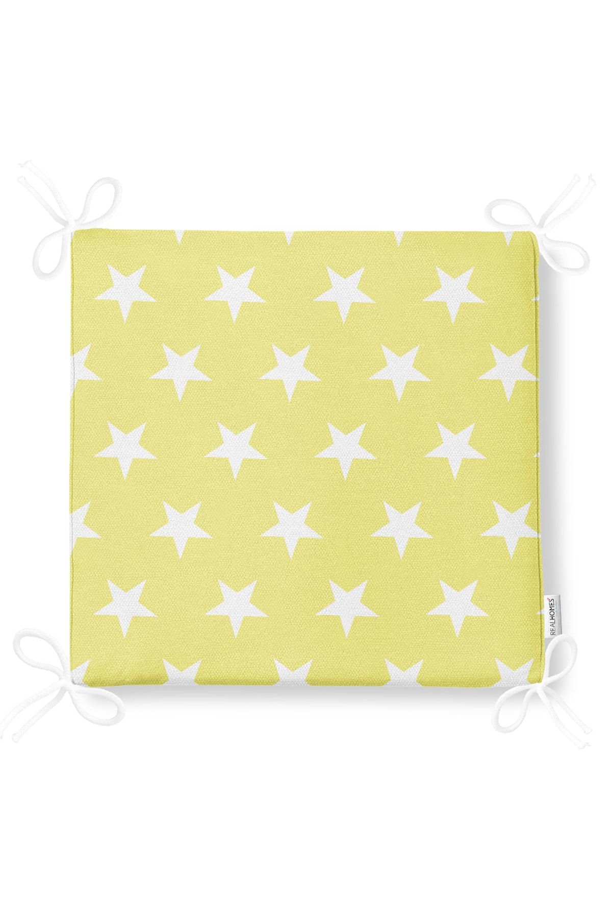 Realhomes-Modern Star Patterned Digital Printed Zippered Chair Cushion 5