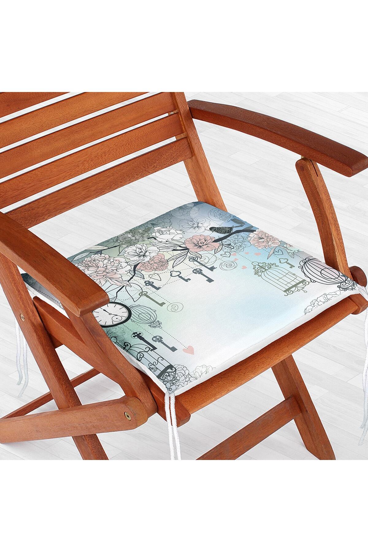 Realhomes-Modern Bird Patterned Digital Printed Zippered Chair Cushion 1