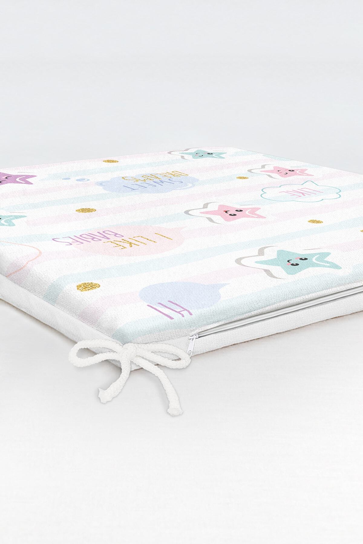 Realhomes-Cute Stars Patterned Digital Printed Modern Zippered Chair Cushion 6