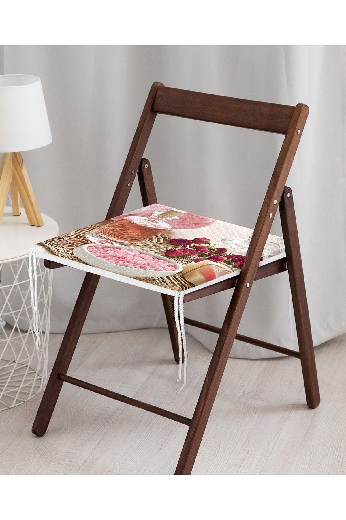 Realhomes-Digital Printed Modern Zippered Chair Cushion with Roses on the Table 3